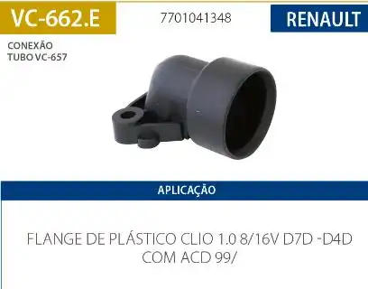 TUBO CONEXAO DAGUA CABECOTE RENAULT CLIO 1.0 8V 16V 1999/