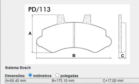 PASTILHA FREIO DIANTEIRA SILVERADO 1999/ TURBO HD