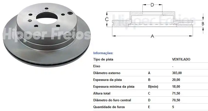 DISCO FREIO TRASEIRO CAPTIVA 2.4 16V 2009 A 2017 VENTILADO