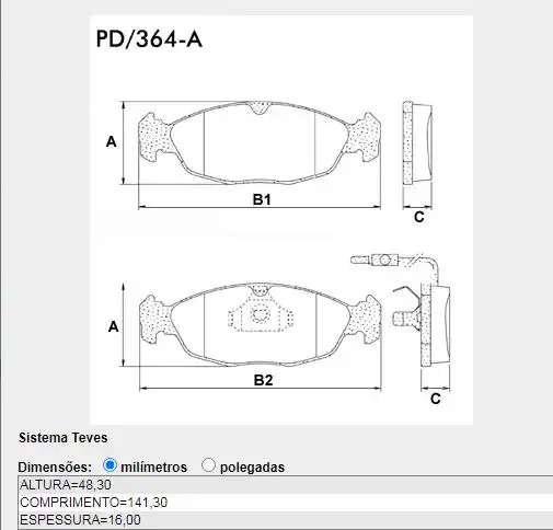 PASTILHA FREIO DIANTEIRA PEUGEOT 106 1.4 1995/ COM ABS