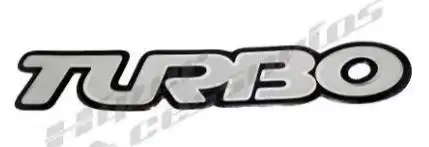 EMBLEMA ADESIVO "TURBO" S-10 00/ (PRATA TAMPA TRAS)