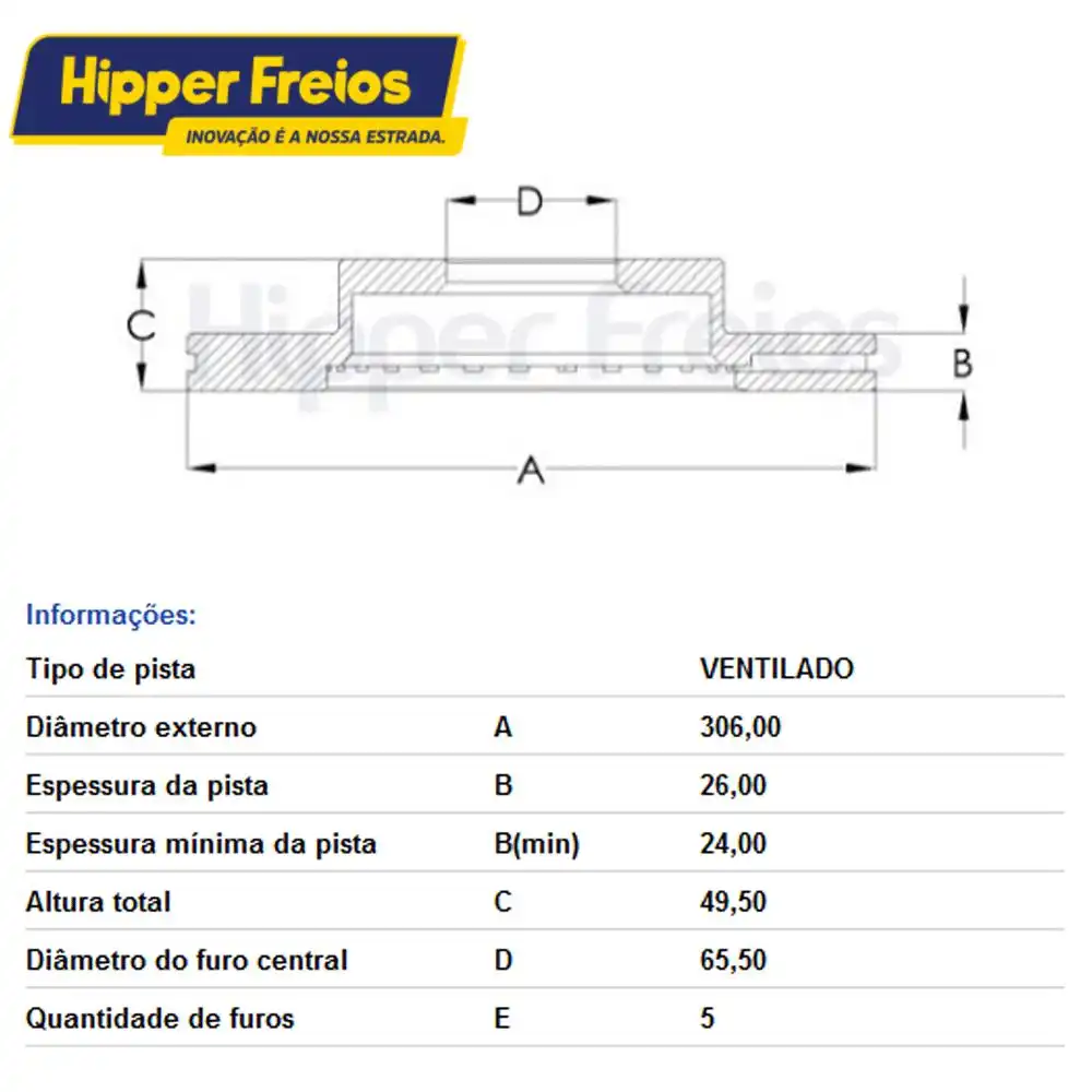 DISCO FREIO DIANTEIRO GOLF 1.4 2020 VENTILADO