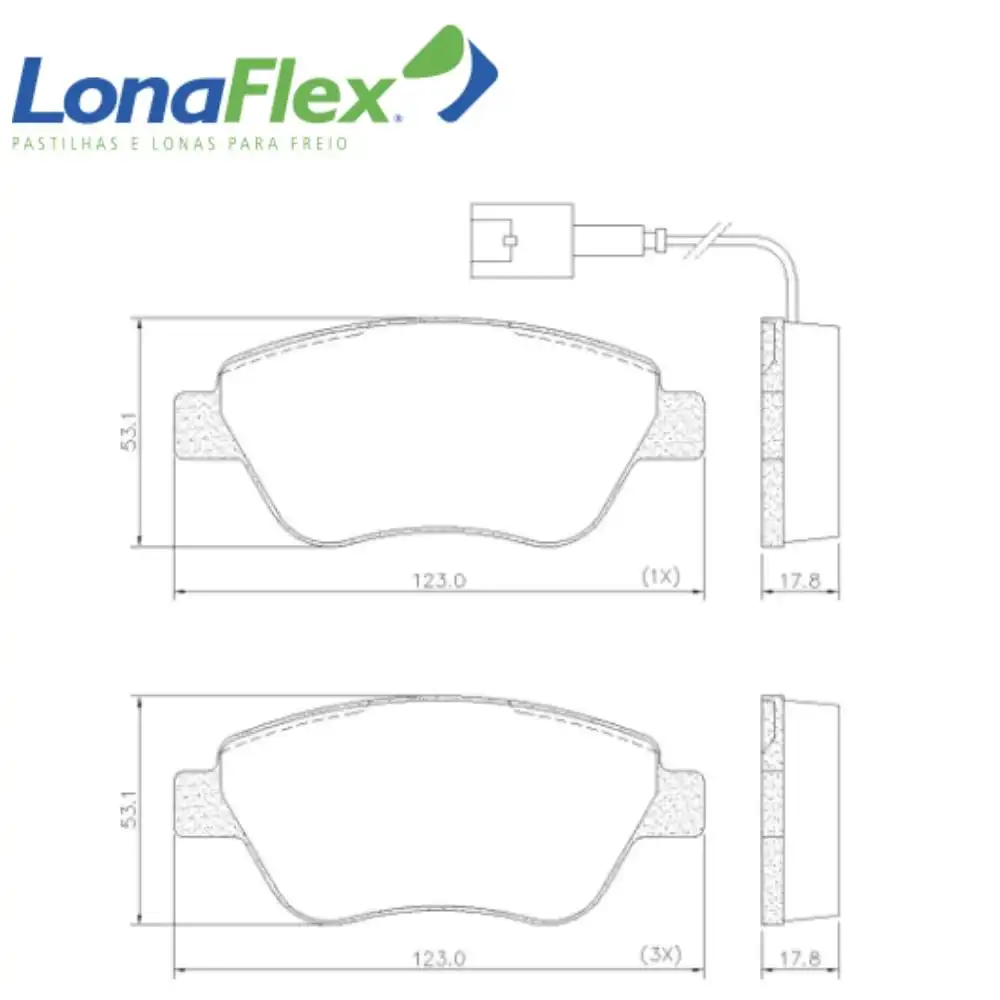 PASTILHA FREIO DIANTEIRA FIAT STILO 1.8 8V 2003/ SISTEMA BOS