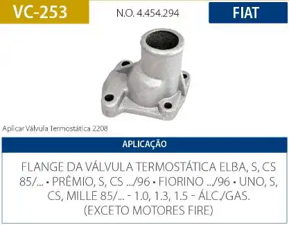 CAMARA VALVULA TERMOSTATICA FIAT UNO 1.0 1.3 1.5 1985 A 1991
