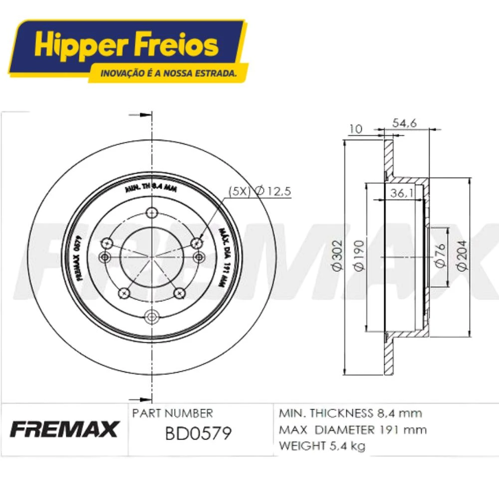 DISCO FREIO TRASEIRO TUCSON NEW TURBO 1.6 16V 2016 ACIMA