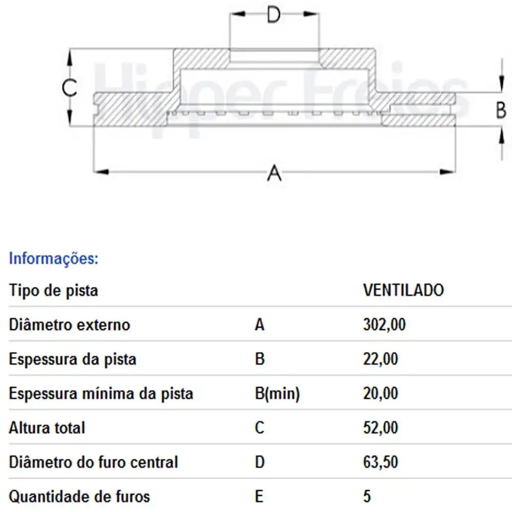 DISCO FREIO TRASEIRO VOLVO XC60 2.0 2011 ACIMA