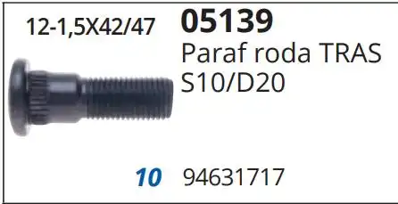 PARAFUSO RODA BLAZER,S-10 TRAS