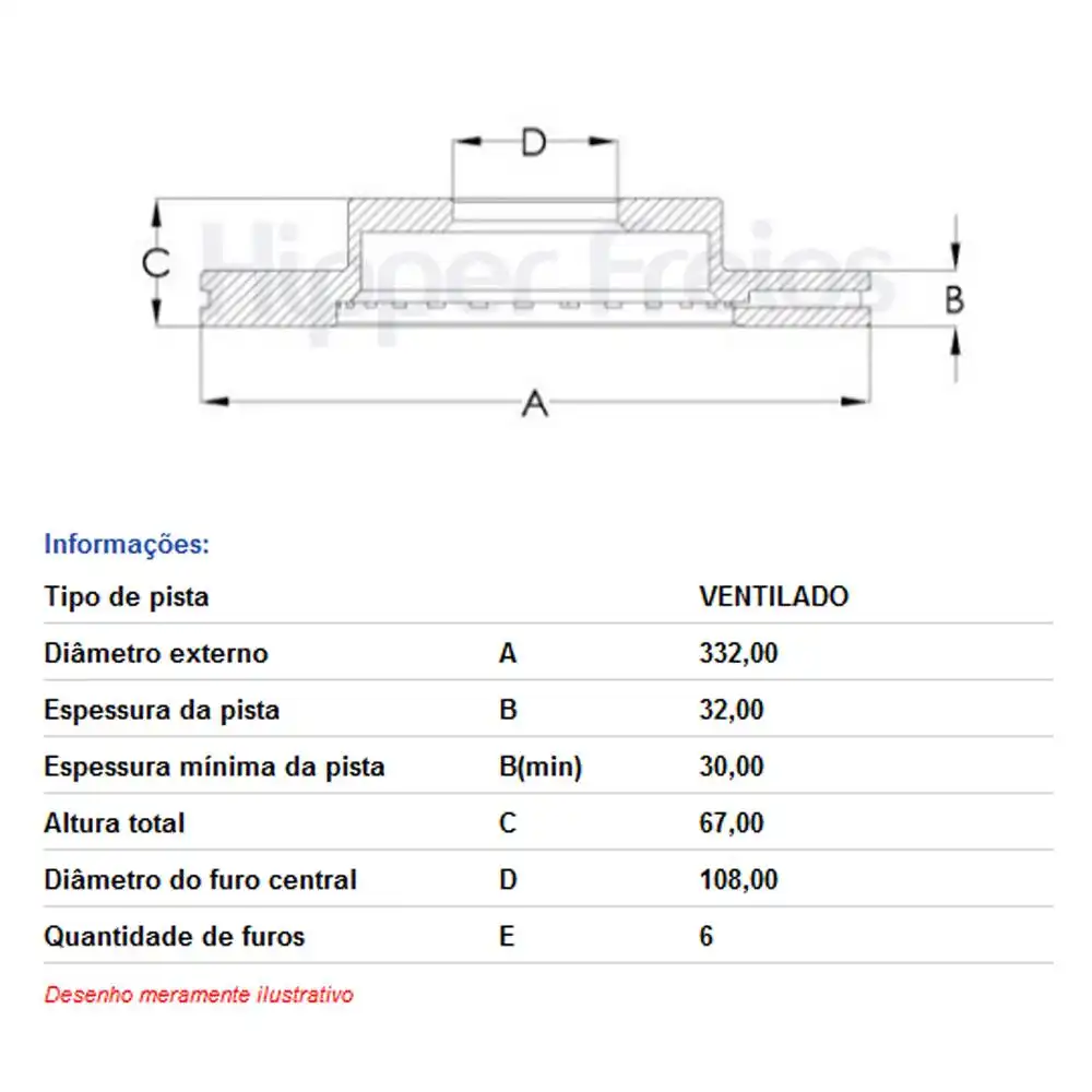 DISCO FREIO DIANTEIRO FIAT TITANO 2.2 2024 ACIMA