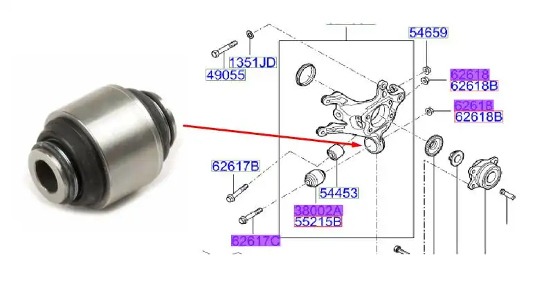 BUCHA BRACO SUSP. TRAS HYUNDAI AZERA I30 SANTA FE 12/16 ELAN