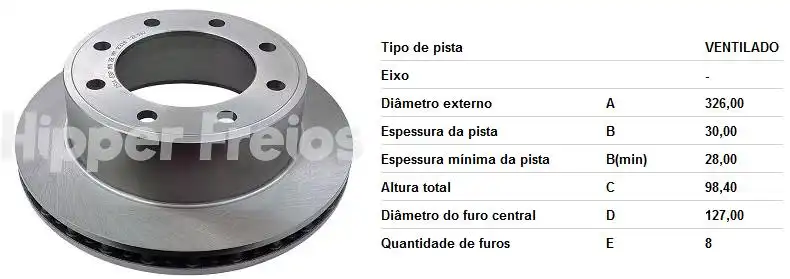 DISCO FREIO TRASEIRO F-250 F-350 TODOS 99/03