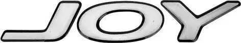 EMBLEMA ADESIVO "JOY" CORSA NOVO MERIVA 08/ PRISMA ( PRATA )