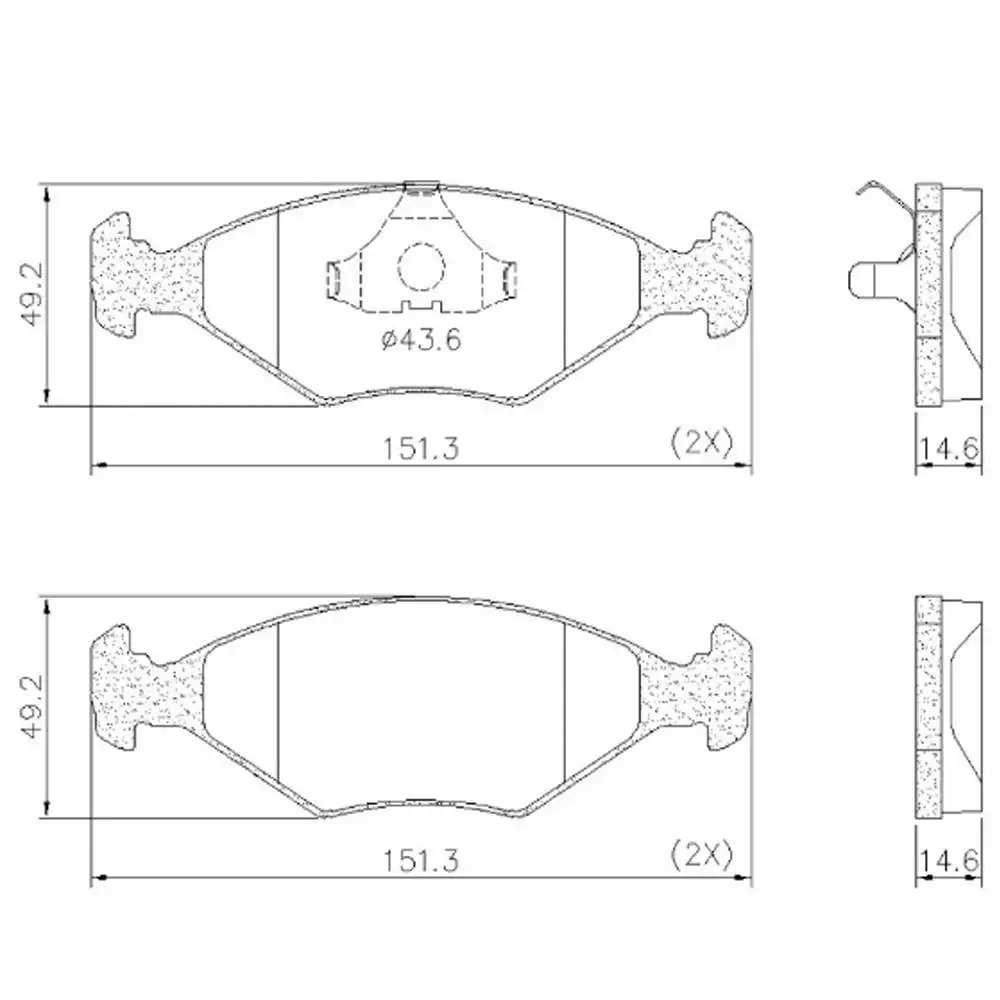 PASTILHA FREIO DIANTEIRA GOL G3 1.0 1.6 1.8 2000/