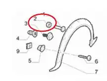 PORCA MOLDURA PARALAMA FIAT PALIO 2013/