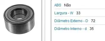 ROLAMENTO RODA DIANTEIRO FIAT PUNTO 1.4 8V 2007 A 2014 SEM A