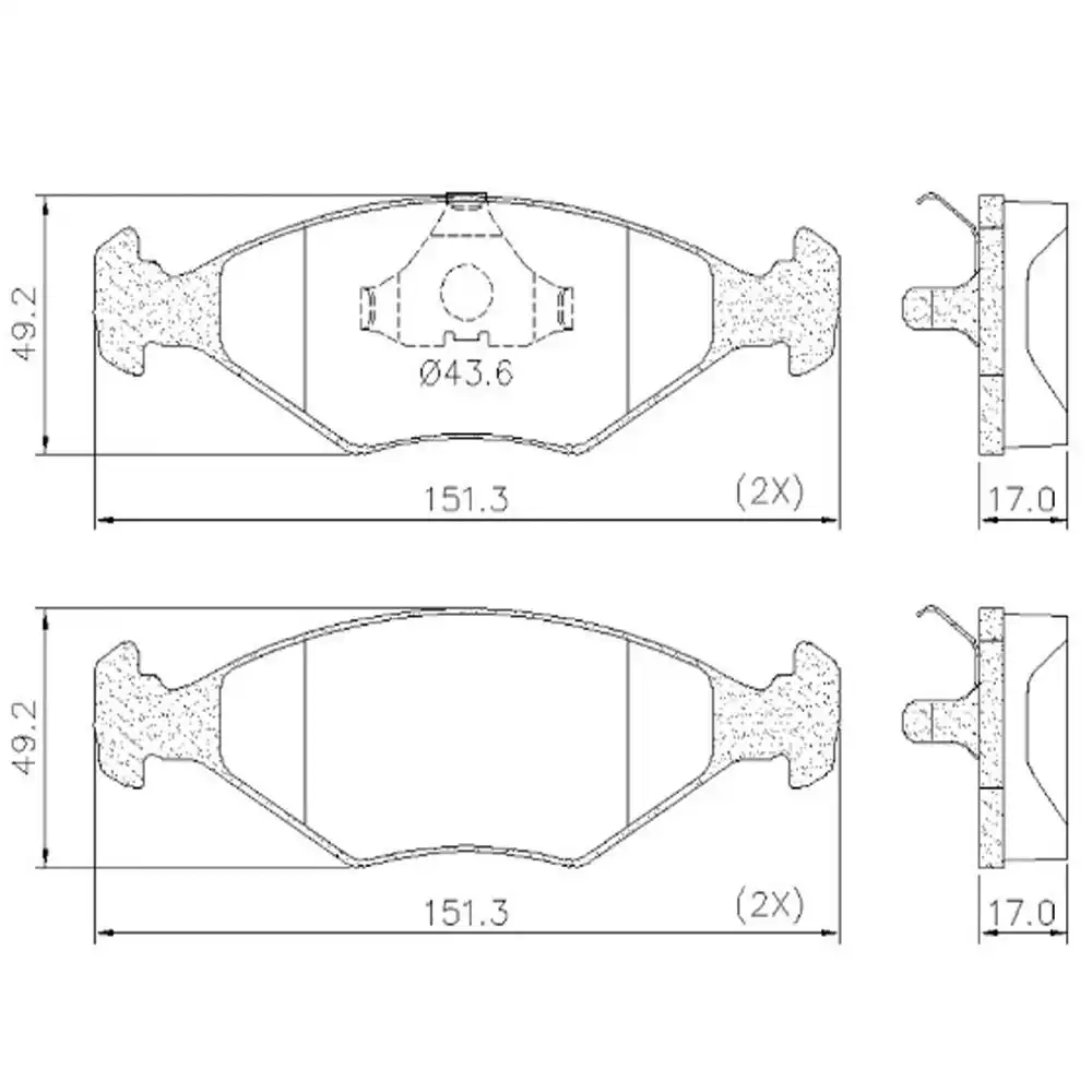 PASTILHA FREIO DIANTEIRA FIAT FIORINO 1994/ SISTEMA TEVES