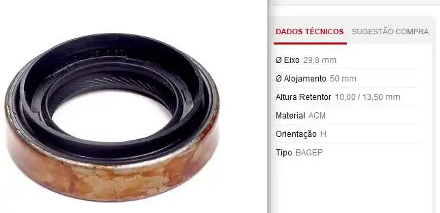 RETENTOR LATERAL CAIXA FIAT PALIO 1.8 03/ PUNTO STILO 1.8 MA