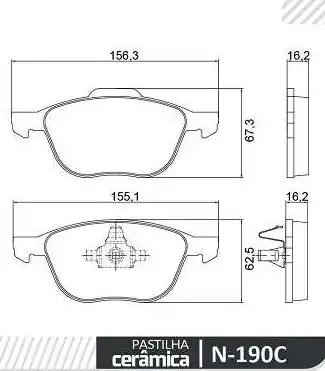 PASTILHA FREIO DIANTEIRA FOCUS 1.6 2.0 2009 A 2019 CERAMICA