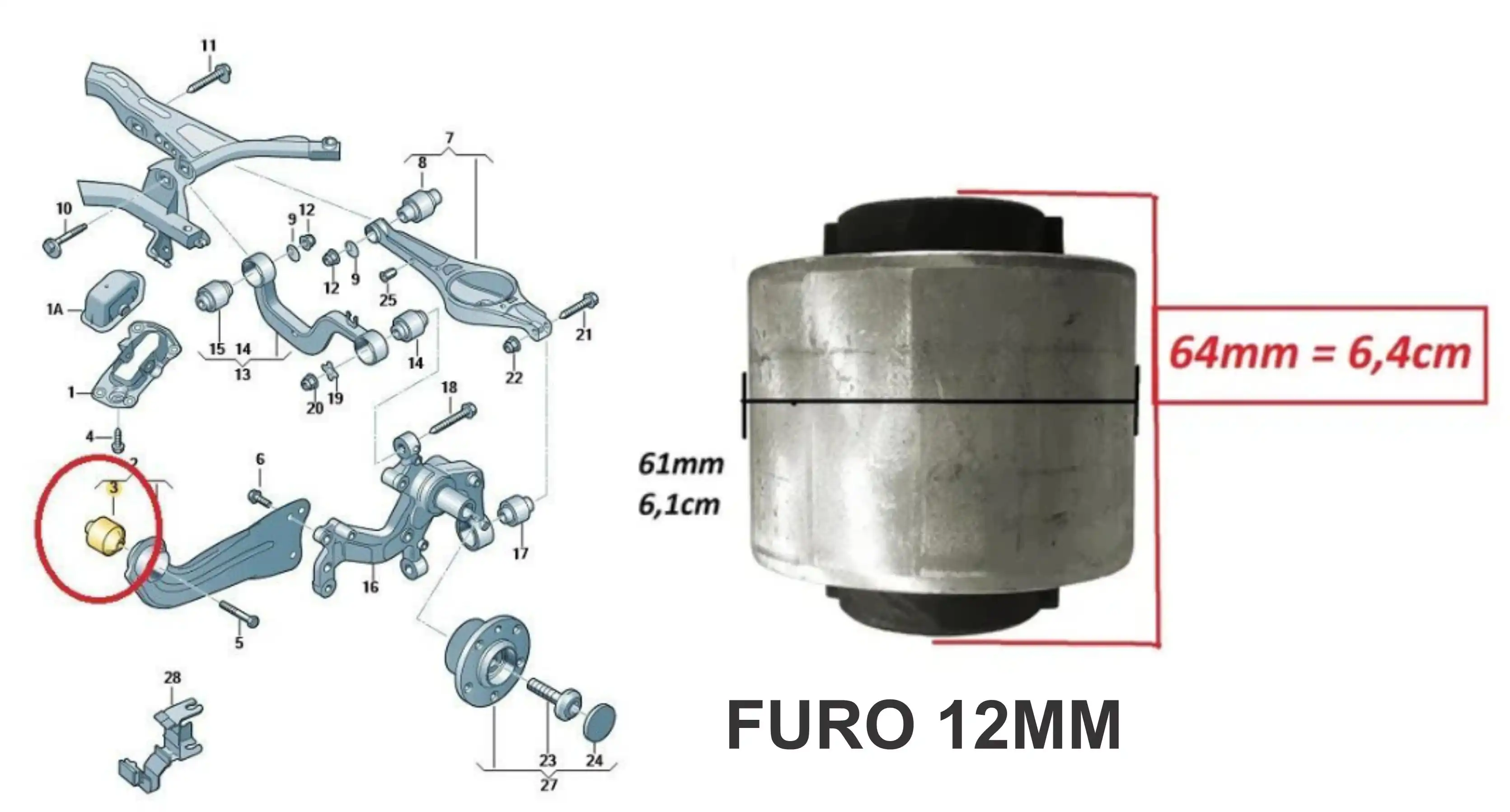 BUCHA EIXO TRAS PASSAT 2005/
