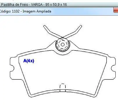 PASTILHA FREIO TRASEIRA OPALA DIPLOMATA 1991 A 1992