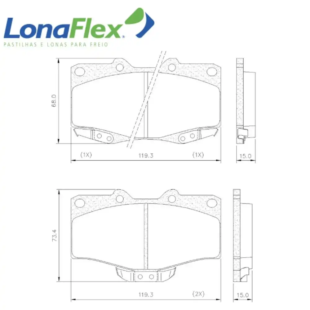 PASTILHA FREIO DIANTEIRA HILUX 2.7 16V 1998 A 2005