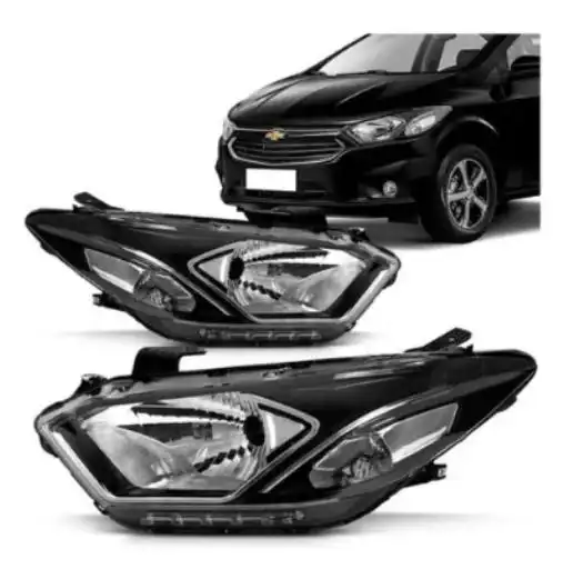 FAROL ONIX PRISMA 2017/ ESQUERDO MASCARA NEGRA COM LED