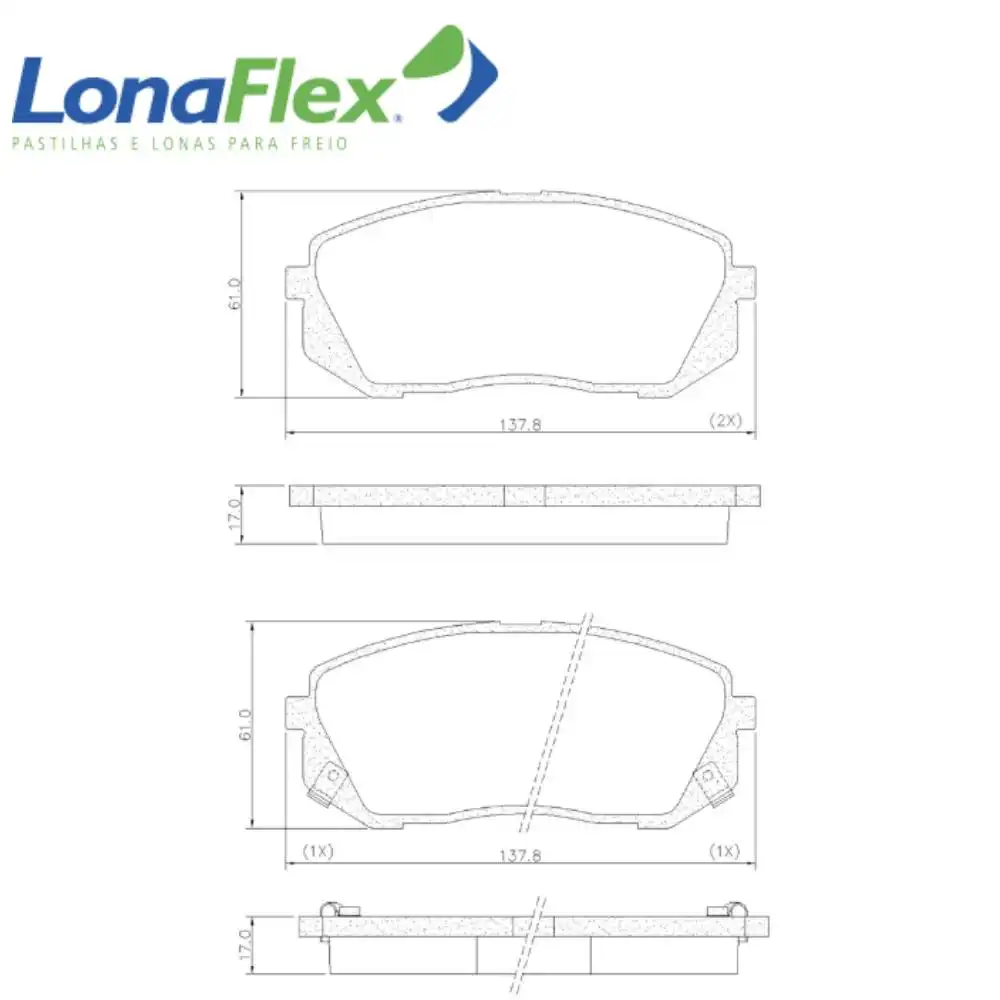 PASTILHA FREIO DIANTEIRA HYUNDAI IX35 2.0 16V 2010/
