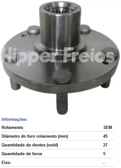 CUBO RODA DIANT HYUNDAI TUCSON 2.0 2.7 V6 TDS S/ ABS S/ ROL