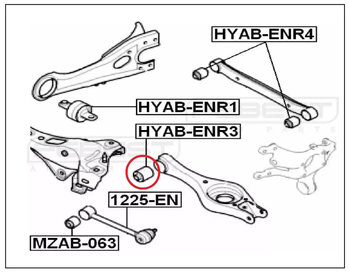 BUCHA BANDEJA SUSPENSAO TRASEIRA HYUNDAI I30 2007 A 2012
