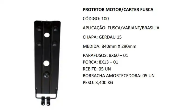 PROTETOR MOTOR FUSCA (REFORCADO)