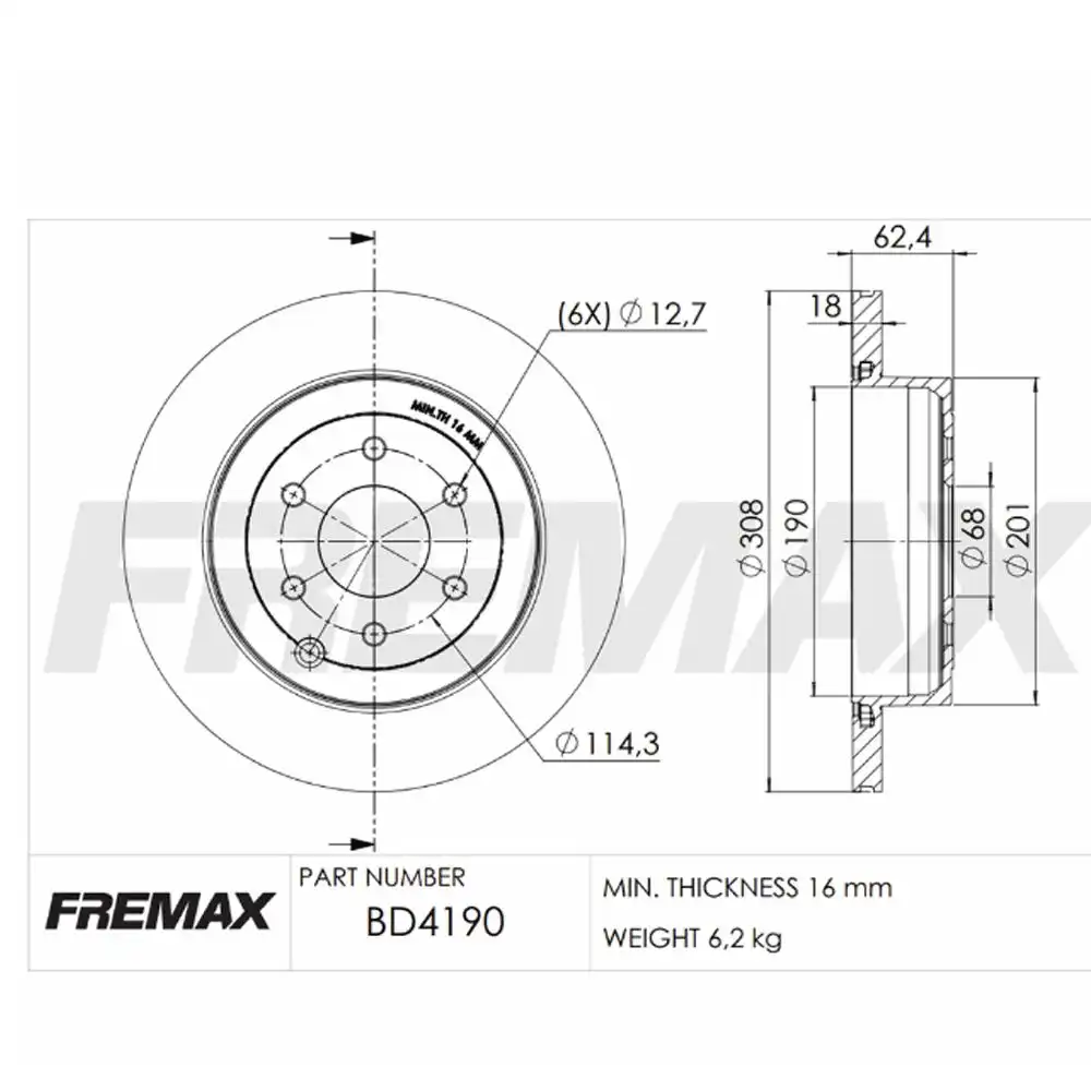 DISCO FREIO TRASEIRO FRONTIER 2.3 16V 2019 A 2025
