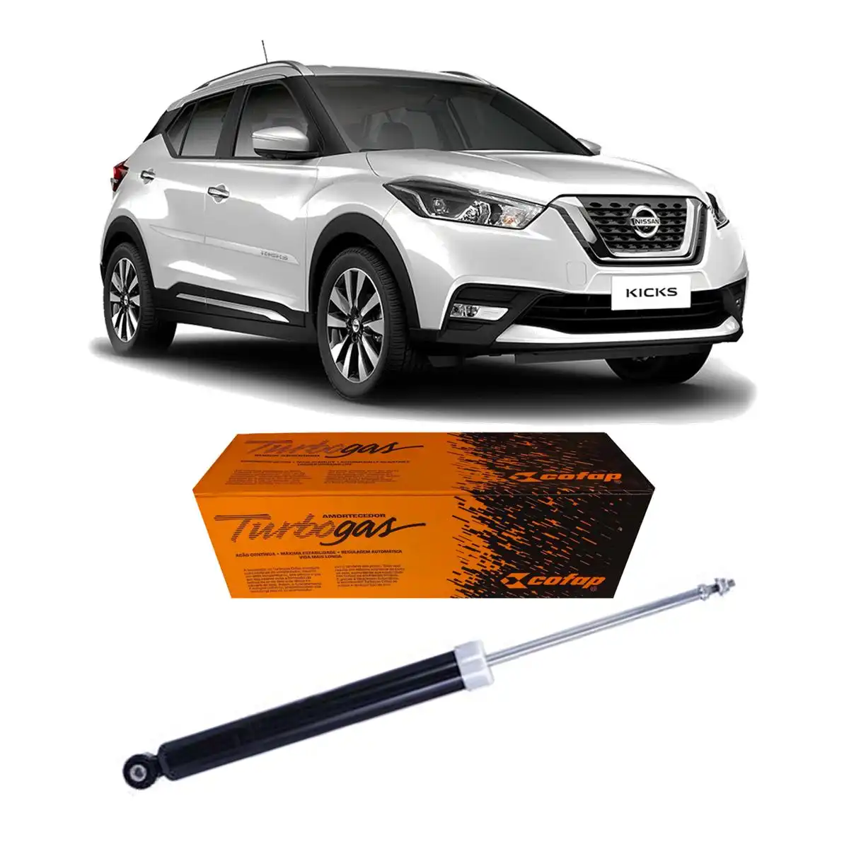 AMORTECEDOR TRASEIRO NISSAN KICKS 2016 ACIMA