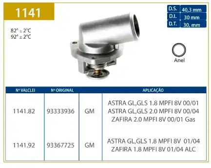 VALVULA TERMOSTATICA ASTRA 1.8 2.0 8V 2000/