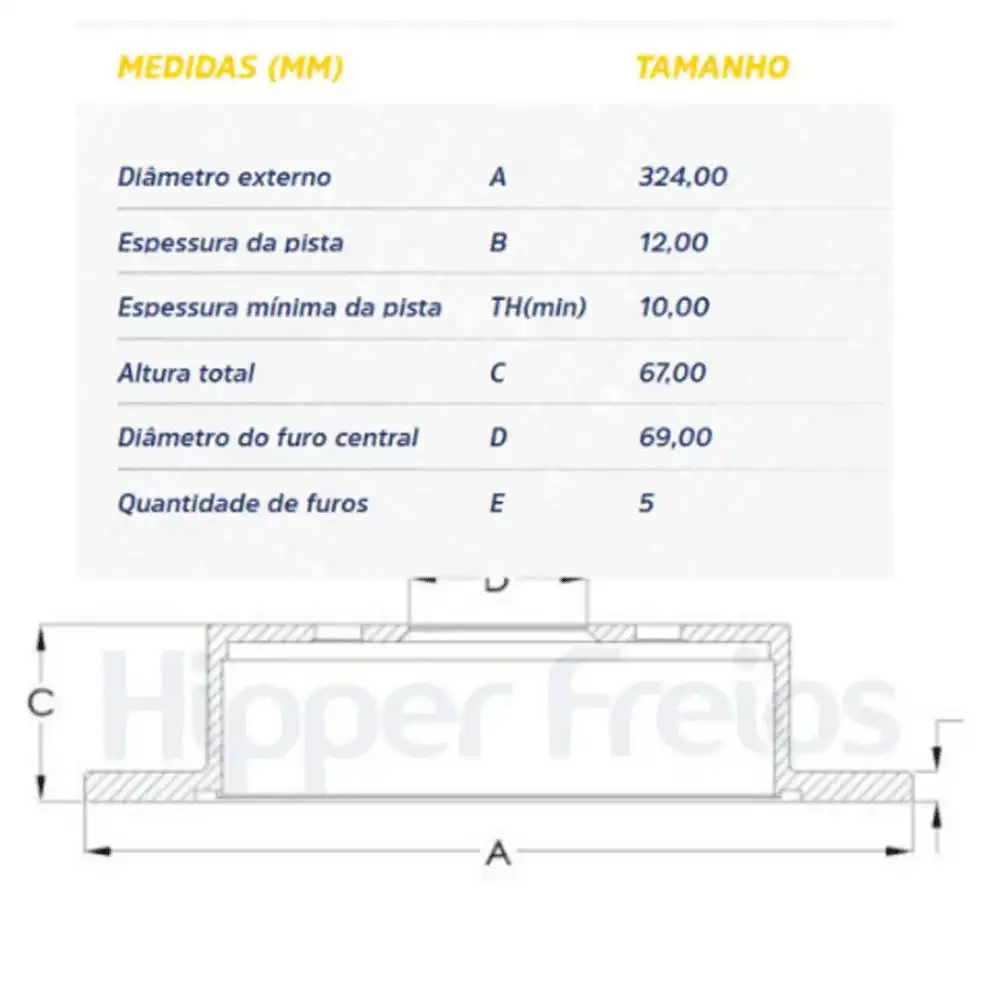 DISCO FREIO TRASEIRO HYUNDAI VERACRUZ 3.8 2008 ACIMA