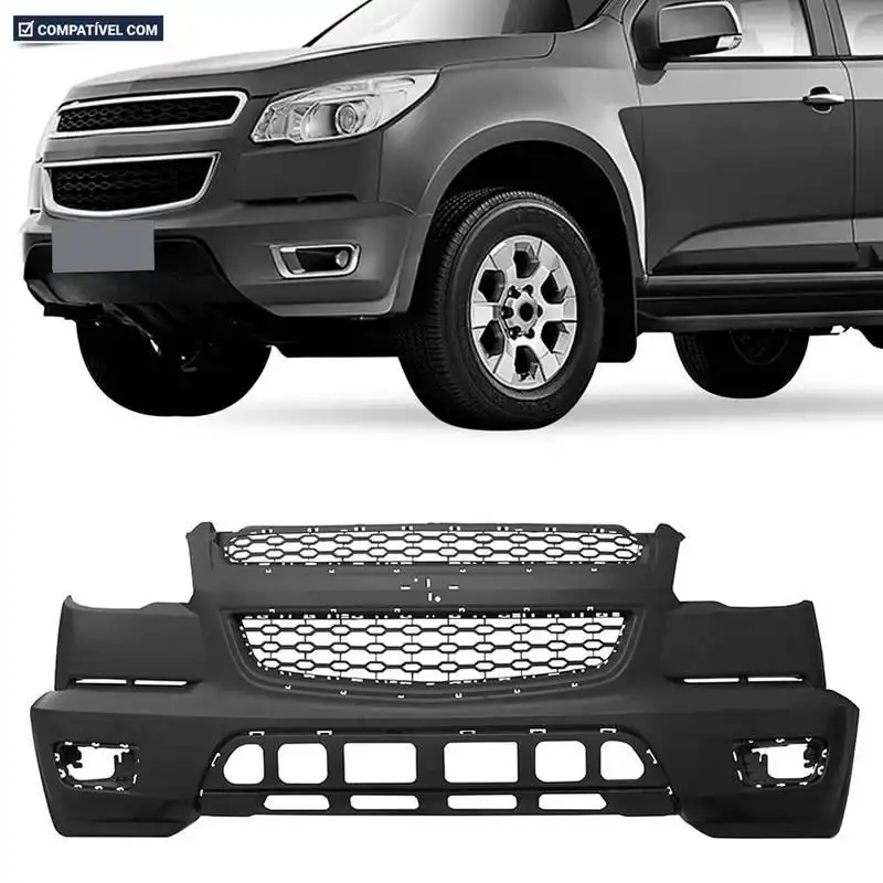 PARACHOQUE DIANTEIRO S-10 2012 A 2016 PRETO LISO COM GRADE S