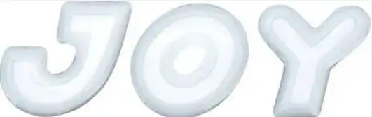 EMBLEMA ADESIVO "JOY" ( PRATA )