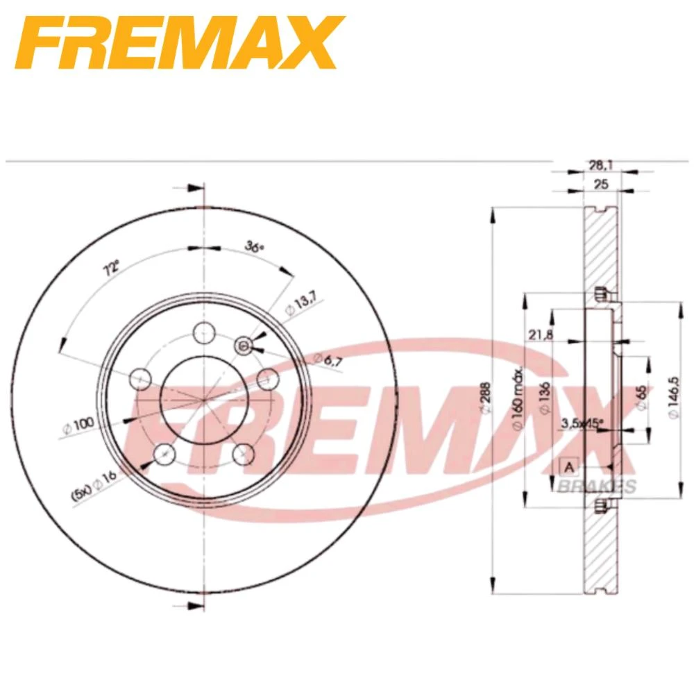 DISCO FREIO DIANTEIRO POLO 1.6 2002 A 2016 ARO 15 VENTILADO
