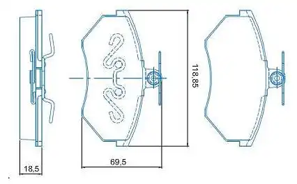 PASTILHA FREIO DIANTEIRA GOLF 1.8 2.0 1993/ GIRLIN COM MOLA
