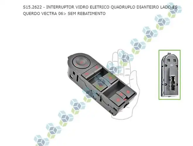 INTER VIDRO ELETRICO VECTRA 2006/ TDS (PORTA ESQ)