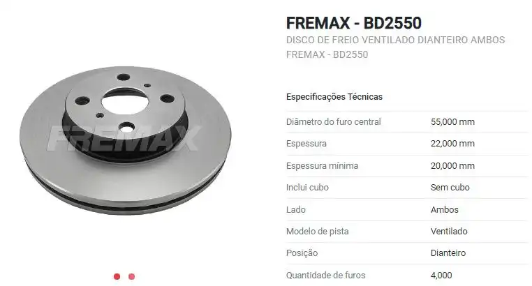 DISCO FREIO DIANTEIRO TOYOTA COROLLA 1.6 1.8 1991 A 2002