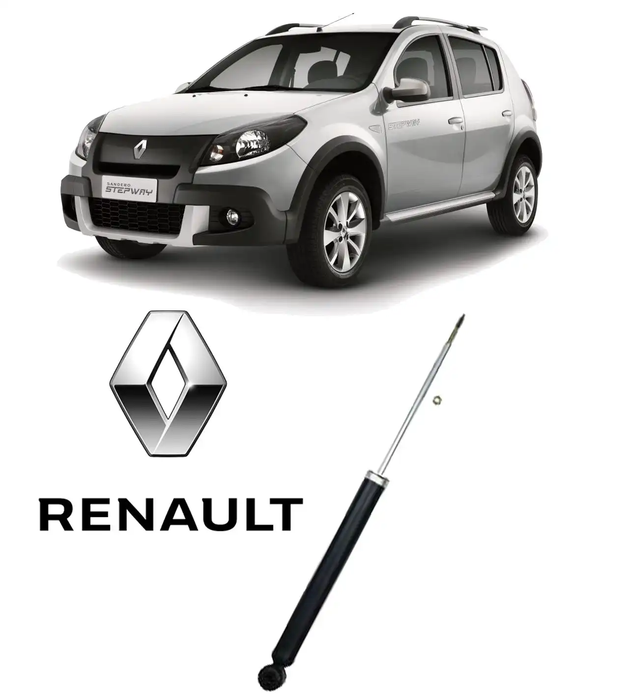 AMORTECEDOR TRASEIRO RENAULT SANDERO STEPWAY 2008 A 2014