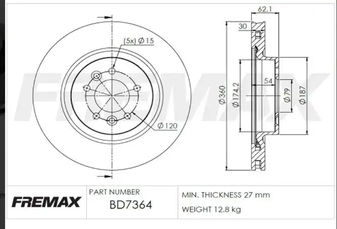 DISCO FREIO DIANTEIRO LAND ROVER RANGE ROVER SPORT 3.0 2010/