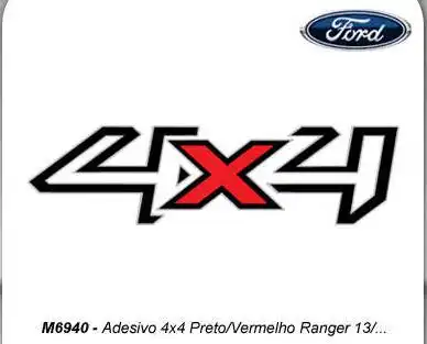 EMBLEMA ADESIVO "4X4" RANGER 13/ (PRETO/VERMELHO)