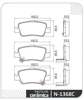 PASTILHA FREIO TRASEIRA TOYOTA COROLLA 2009 A 2019 CERAMICA