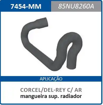 MANGUEIRA RADIADOR CORCEL C/ AR SUPERIOR