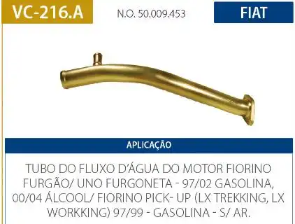 TUBO REFRIGERACAO MOTOR FIAT UNO 1.5 8V 1997 A 2004 SEM AR