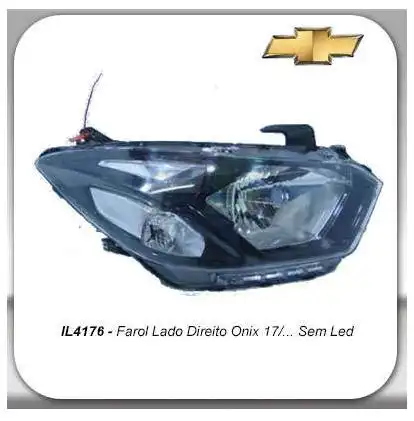 FAROL ONIX PRISMA 2017/ DIREITO MASCARA NEGRA SEM LED