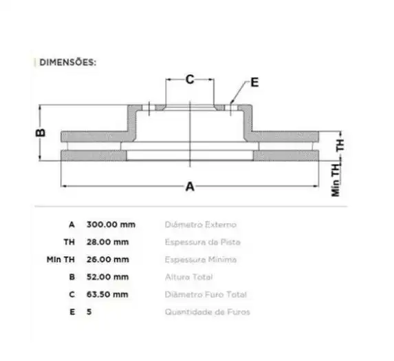 DISCO FREIO DIANTEIRO LAND ROVER EVOQUE 2.0 2012 EM DIANTE