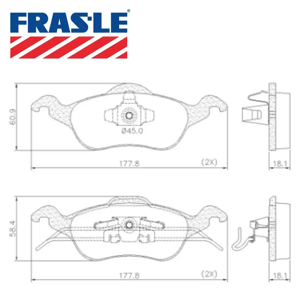 PASTILHA FREIO DIANTEIRA FOCUS 1.6 1.8 2.0 1999 A 2008