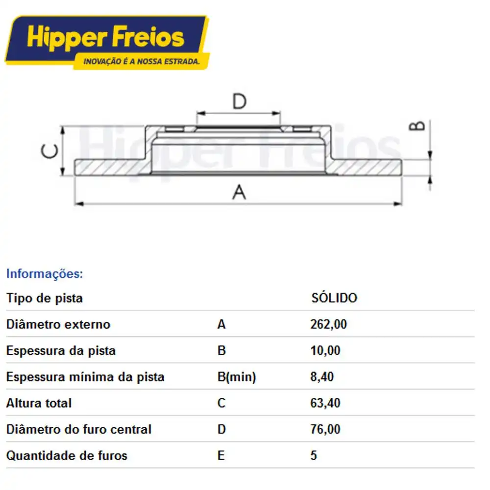 DISCO FREIO TRASEIRO CERATO 2006 A 2013 SOLIDO