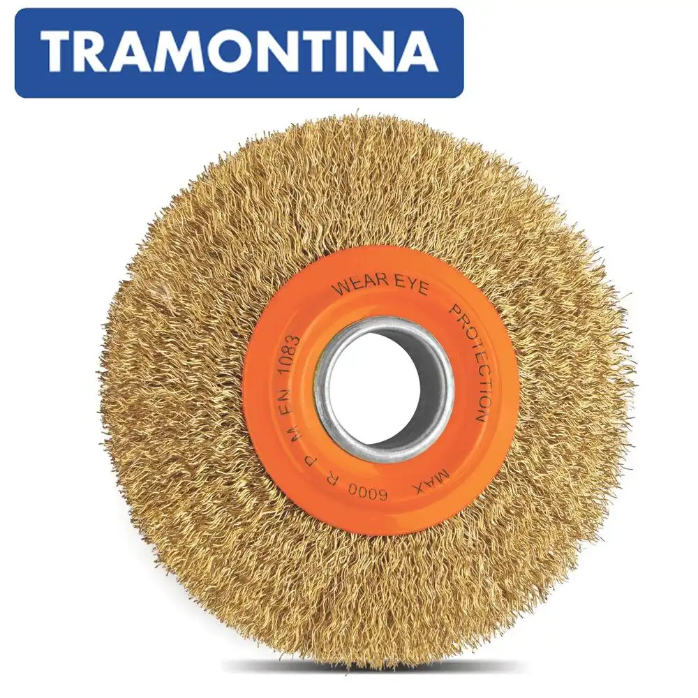 ESCOVA CIRCULAR ARAME ONDULADO LATONADO 6X3/4 POL